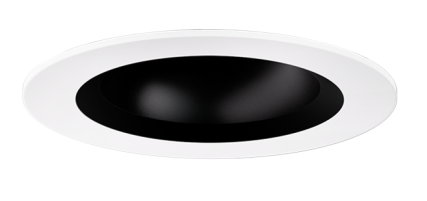Elco Lighting E1AK02F30B 1" Round Recessed Architectural Oak™ Downlight, Color Temperature 3000K, Lumens 900 lm , Beam Angle 38° Black with White Trim