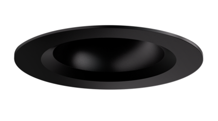 Elco Lighting E1AK02F35BB 1" Round Recessed Architectural Oak™ Downlight, Color Temperature 3500K, Lumens 950 lm , Beam Angle 38° All Black