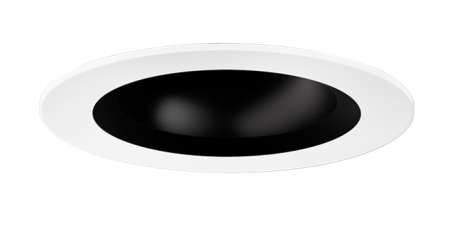 Elco Lighting E1AK02NF27B 1″ Round Recessed Architectural Oak™ Downlight, Color Temperature 2700K, Lumens 850 lm , Beam Angle 28°, Black with White Trim