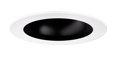 Elco Lighting E1AK02WFSDB 1″ Round Recessed Architectural Oak™ Downlight, Color Temperature SunsetK, Lumens 850 lm , Beam Angle 50°, Black with White Trim