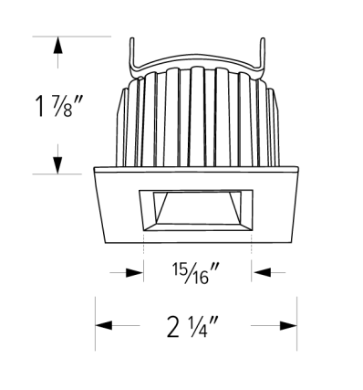 Elco Lighting E1AK12F30BZ 1" Square Recessed Architectural Oak™ Downlight, Color Temperature 3000K, Lumens 900 lm , Beam Angle 38° All Bronze