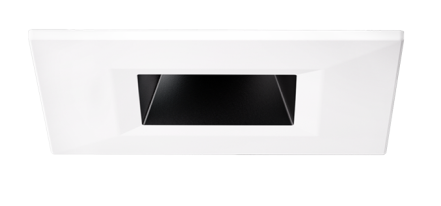 Elco Lighting E1AK12F35B 1″ Square Recessed Architectural Oak™ Downlight, Color Temperature 3500K, Lumens 950 lm , Beam Angle 38°, Black with White Trim