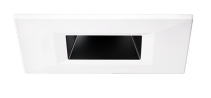 Elco Lighting E1AK12FSDB 1" Square Recessed Architectural Oak™ Downlight, Color Temperature SunsetK, Lumens 850 lm , Beam Angle 38° Black with White Trim