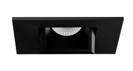 Elco Lighting E1AK22F27B 1" Square Pull Down Recessed Architectural Oak™ Adjustable, Color Temperature 2700K, Lumens 850 lm, Beam Angle 38° All Back