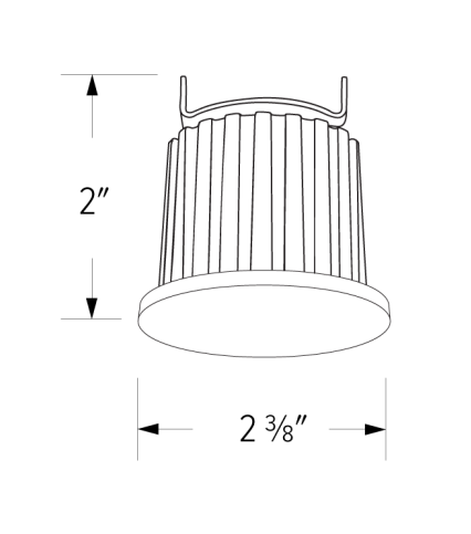 Elco Lighting E1AK61FSDW 1" Round Architectural Oak™ Trimless Downlight, Color Temperature SunsetK, Lumens 850 lm, Beam Angle 38° All White