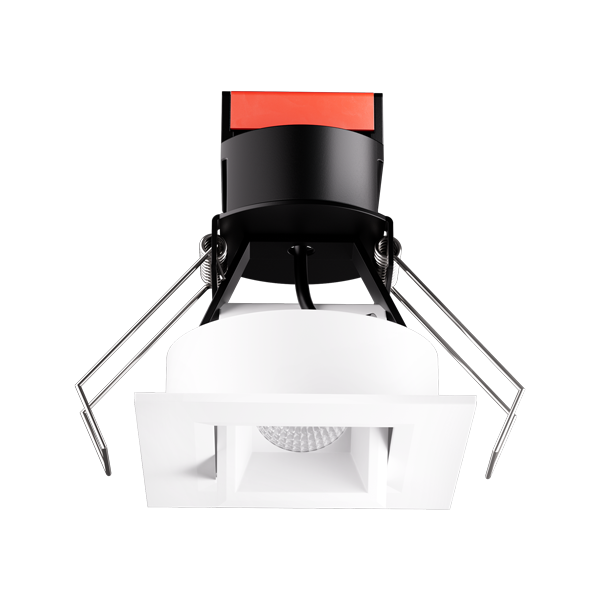 Elco Lighting E1L22NF27W 1" Square Recessed Oak™ Pull Down, CCT 2700K, 625 lm, Beam Angle 28 Degree, All White Finish