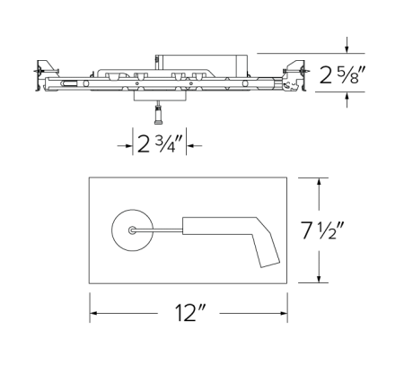 Elco Lighting E1TRL08IC Oak™ Architectural IC New Construction Frame for Trimless Downlight, Lumens 900 lm, 0-10V/Triac/ELV