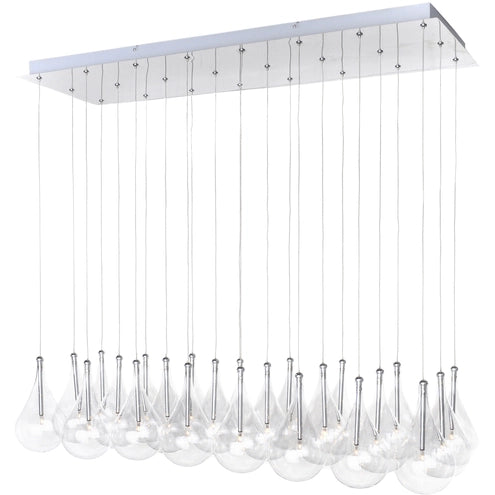 ET2 Contemporary Lighting E20118-18 Larmes 24 Light 37.5 inch Polished Chrome Linear Pendant Ceiling Light