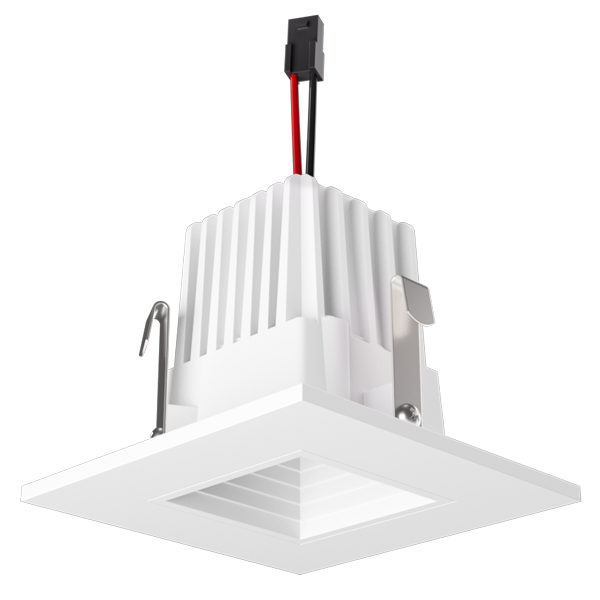 Elco Lighting E215C18SDW 2" Square LED High-Lumen Baffle Light Engine - 800 Lumens - CCT: 3000K-1800K - Beam Angle: 36º - Finish: All White
