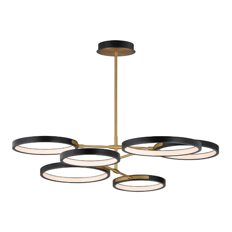 ET2 Contemporary Lighting E24328-BKGLD 47" Hoopla LED Single Pendant Ceiling Light - Finish: Black And Gold