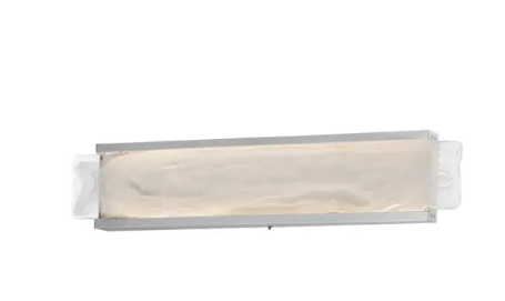 ET2 Contemporary Lighting E24432-112SN Celine 24" LED Bath Vanity, 920 Lumens, Multi-Color Temperature, Voltage 120-277V, Satin Nickel - White Spiral Glass