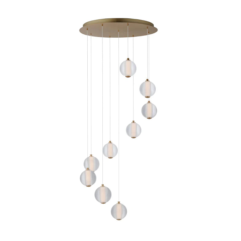 ET2 Contemporary Lighting E24646-144GLD 22" Rhythm LED Multi Light Pendant Ceiling Light - Finish: Gold