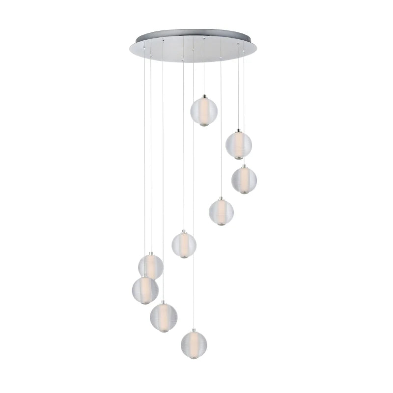 ET2 Contemporary Lighting E24646-144PC 22" Rhythm LED Multi Light Pendant Ceiling Light - Finish: Polished Chrome