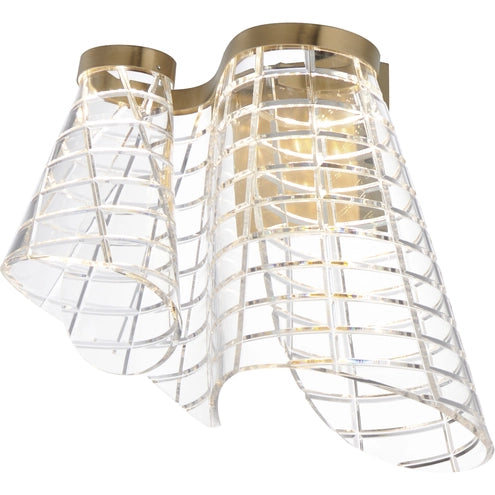 ET2 Contemporary Lighting E24811-82BCN Tartan LED 15 inch Brushed Champagne Wall Sconce Wall Light