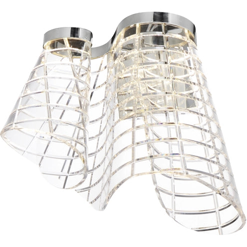 ET2 Contemporary Lighting E24811-82PC Tartan LED 15 inch Polished Chrome Wall Sconce Wall Light
