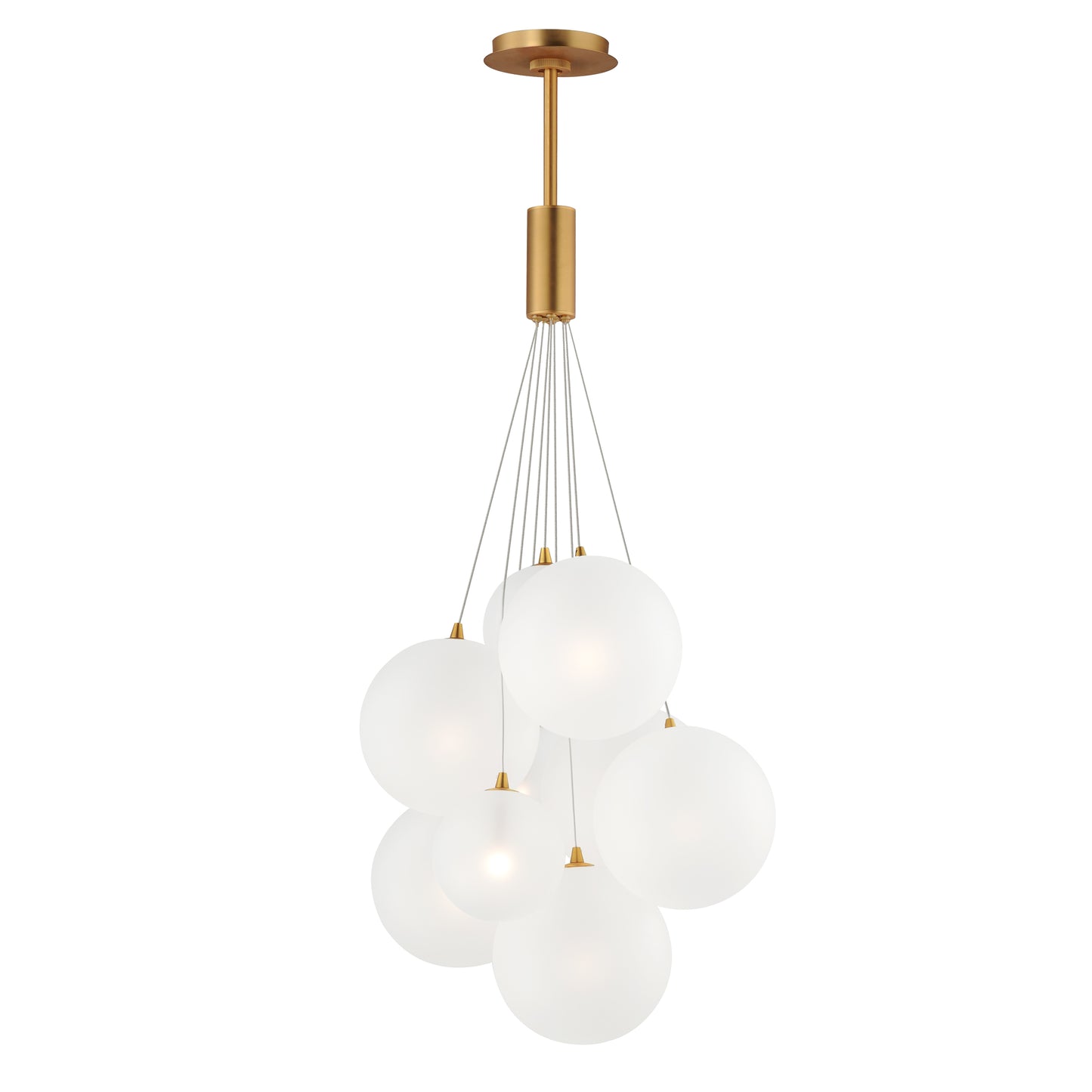 ET2 Contemporary Lighting E25087-54GLD Burst 20" 9-Light LED Pendant Ceiling Light - Color Temperature: 3000K - Shade Color: Frosted - Finish: Gold