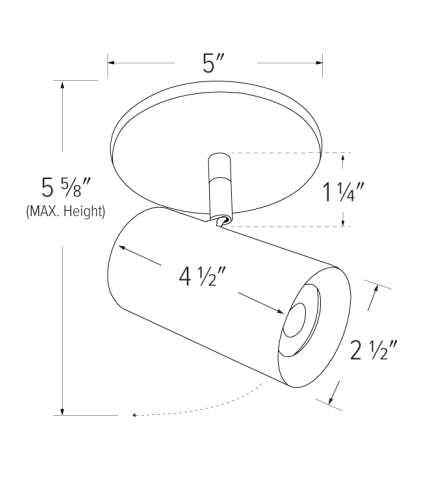 Elco Lighting E25MB-10DX27-N 2″ Koto Sylo™ Monopoint, Color Temperature 2700K, Lumens 1000 lm, Beam Angle 25° Lens, All Black