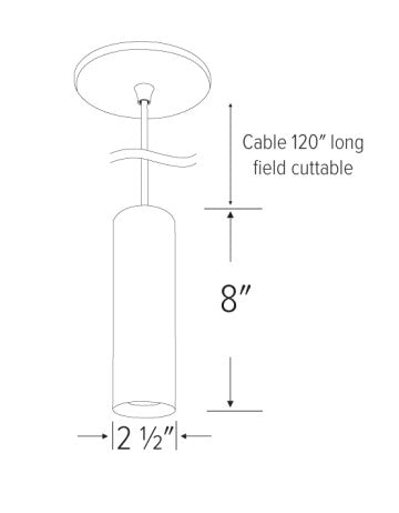 Elco Lighting E25PB-10DX35-72 2" Koto Sylo™ Pendant, Color Temperature 3500K, Lumens 1000 lm, Beam Angle 38° All Black, 72" Stem