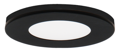 Elco Lighting E363-27B Sedum Mini Super Slim Round Undercabinet LED Puck Lights - 2.2W - 2700K - 12V - Three (3) Puck Light Kit/Driver Included - Black