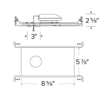 Elco Lighting E2KCL10IC 2" Canless Koto™ IC New Construction Frame, Lumens 950 lm, Wattage 11.9W, Triac/ELV