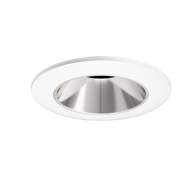 ELCO Lighting E2L10NF35C 2" Round Reflector Teak™ LED Light Engine , 10.5 To 12.5 Watts , 3500K , 850-1100lm , 28 Deg ,  Chrome with White Trim Finish