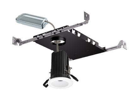 Elco Lighting E2L14NFSDBB Fixed LED Downlight, Square Reflector, Spot Beam, Selectable CCT, All Black Finish