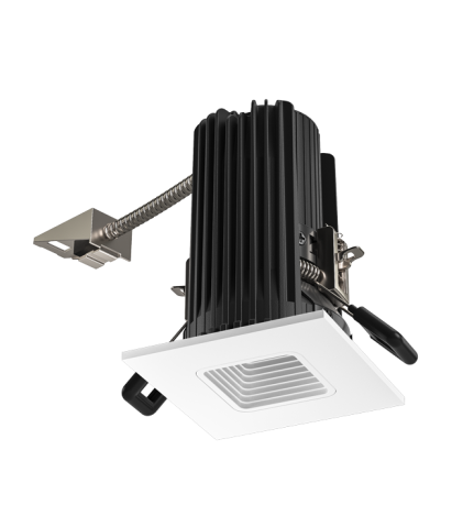 ELCO Lighting E2L15NF40W 10.5-12.5W, 4000K, 850-1100lm, 28 Deg, 2" Square Baffle Teak™ LED Light Engine All White Finish