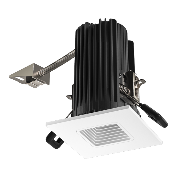 Elco Lighting E2L15WF30BB 2" Square Baffle Teak™ LED Light Engine - 3000K Color Temp. - Beam Angle 60° - Black