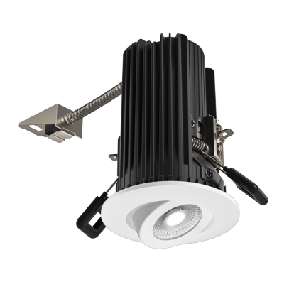ELCO Lighting E2L18WF30W 2" Round Adjustable Teak™ LED Light Engine , 10.5 To 12.5 Watts , 3000K , 850-1100lm , 60 Deg , All White Finish
