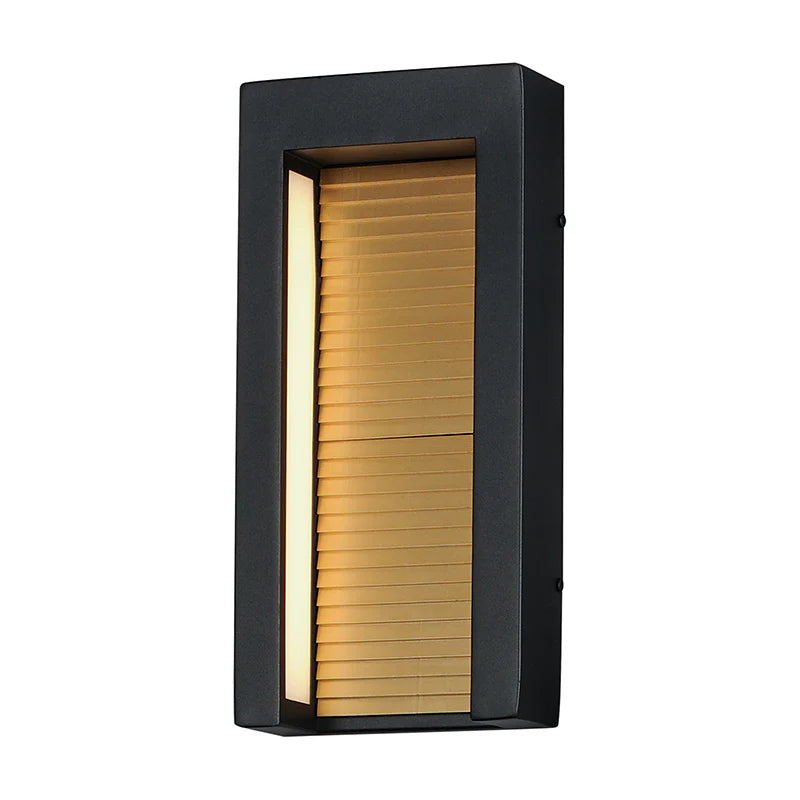 ET2 Contemporary Lighting E30104-BKGLD 14" Alcove Medium LED Outdoor Wall Sconce Light - Finish: Black And Gold