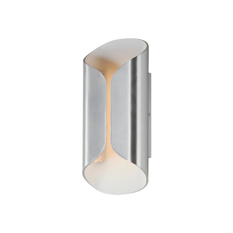 ET2 Contemporary Lighting E30152-SAWT 14" Folio LED Outdoor Wall Mount Light - Finish: Satin Aluminum And White