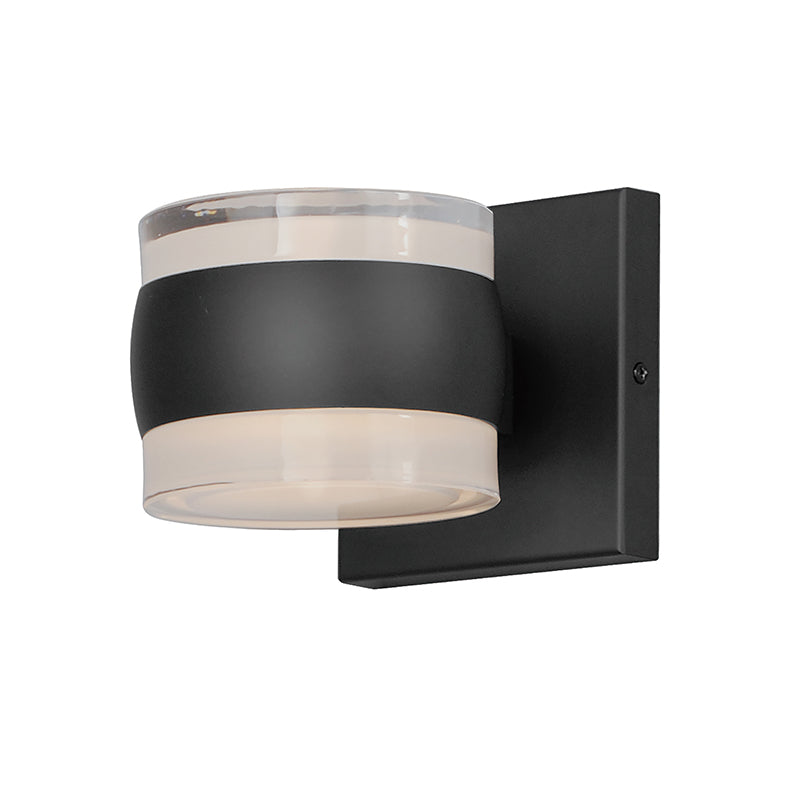 ET2 Contemporary Lighting E30171-10BK Modular 5" 2-Light Can LED Outdoor Wall Sconce Light  - Color Temperature: 3000K - Finish: Black