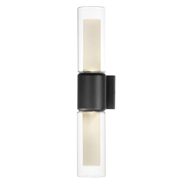 ET2 Contemporary Lighting E30194-93BK Dram 23" 2-Lights Tall LED Outdoor Wall Sconce Light  - Color Temperature: 3000K - Finish: Black