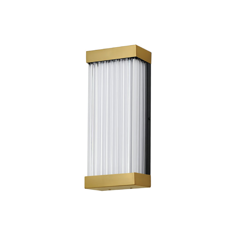 ET2 Contemporary Lighting E30230-122NAB Acropolis 14" 1-Light LED Outdoor Wall Sconce Light  - Color Temperature: 3000K - Finish: Natural Brass