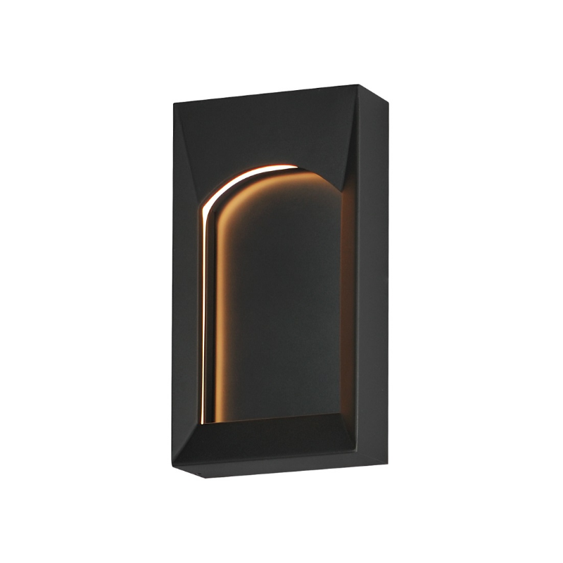 ET2 Contemporary Lighting E30271-BK Brasilia 12" 1-Light Small LED Outdoor Wall Sconce Light  - Color Temperature: 3000K - Finish: Black