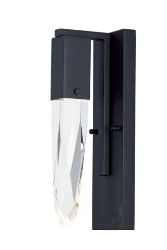 ET2 Contemporary Lighting E31240-20BK Quartz LED Wall Sconce, Color Temperature 3000K, 480 Lumens, Voltage 120V, Black Finish