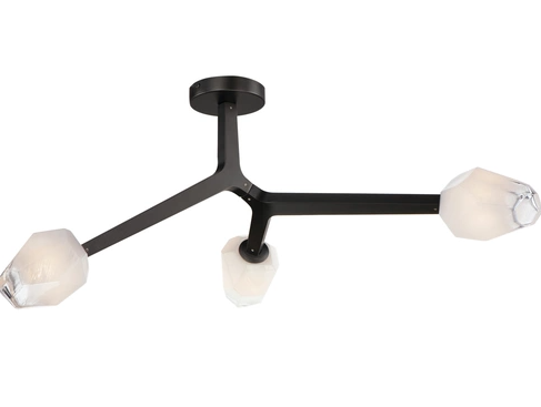 ET2 Contemporary Lighting E32790-93BK Blossom LED 20 inch Flush Mount Ceiling Light, Color Temperature 3000K, Lumens 1200, Black Finish