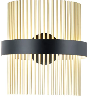 ET2 Contemporary Lighting E34201-BKSBR Chimes WiZ LED 7 inch Wall Sconce Wall Light, Multi-Color Temperature, Voltage 120-277, Black/Satin Brass Finish