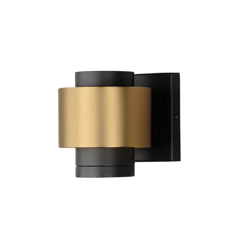 ET2 Contemporary Lighting E34752-BKGLD 5" Reveal LED Outdoor Wall Sconce Light - Finish: Black And Gold