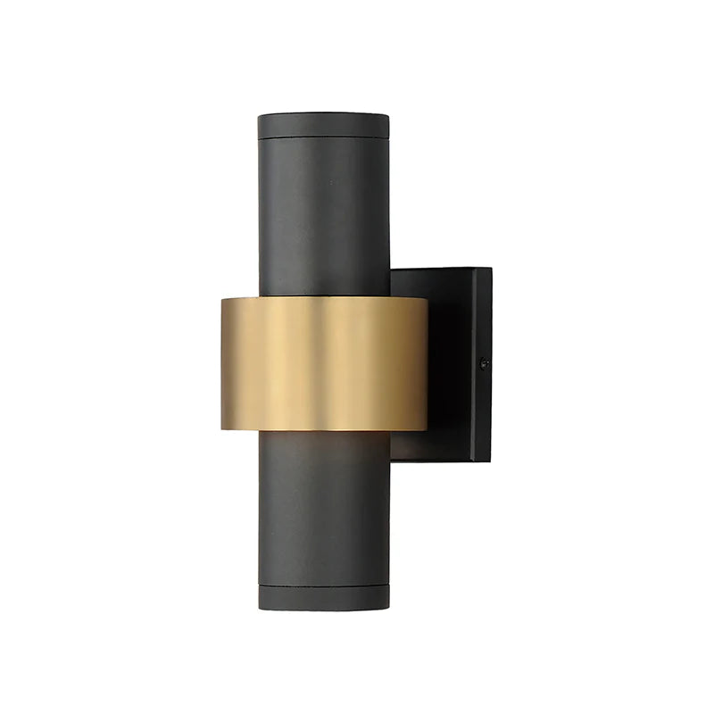 ET2 Contemporary Lighting E34754-BKGLD 12" Reveal LED Medium Outdoor Wall Sconce Light - Finish: Black And Gold