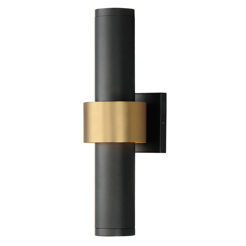 ET2 Contemporary Lighting E34756-BKGLD 18" Reveal LED Large Outdoor Wall Sconce Light - Finish: Black And Gold
