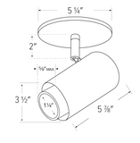 Elco Lighting E36MS-0727-FC 3″ Sylo™ Monopoint with Koto™ Focus Module, Color Temperature 2700K, Lumens 770 lm, Adjustable Beam Angle 18° - 50°, All Silver