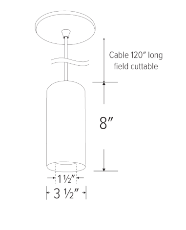 Elco Lighting E36PW-0330 3″ Koto Sylo™ Pendant, Color Temperature 3000K, Lumens 350 lm, Beam Angle 38°, All White