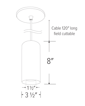 Elco Lighting E36PW-1127 3" Koto Sylo™ Pendant, Color Temperature 2700K, Lumens 1150 lm, 38° Beam Angle, All White