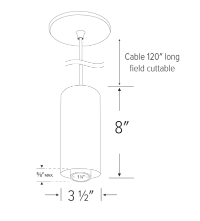 Elco Lighting E36PW-07SD-FC 3″ Sylo™ Pendant with Koto™ Focus Module, Color Temperature SunsetK, Lumens 720 lm, Adjustable Beam Angle 18° - 50°, All White