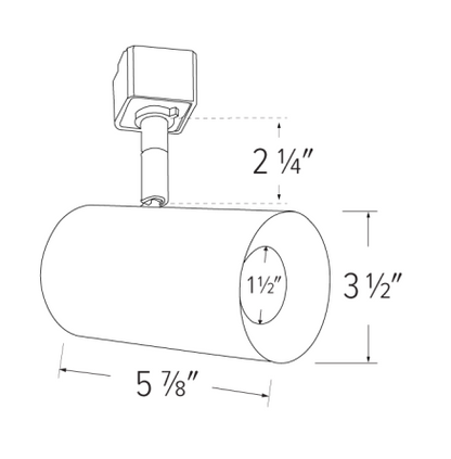 Elco Lighting E36TB-1530 3" Koto Sylo™ Track Head, Color Temperature 3000K, Lumens 1500 lm, Beam Angle 38° All Black