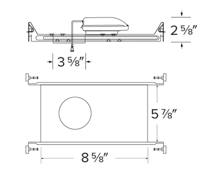Elco Lighting E3KCL10IC 3" Canless Koto™ IC New Construction Frame, Lumens 950 lm, Wattage 11.9W, Dimming Triac/ELV