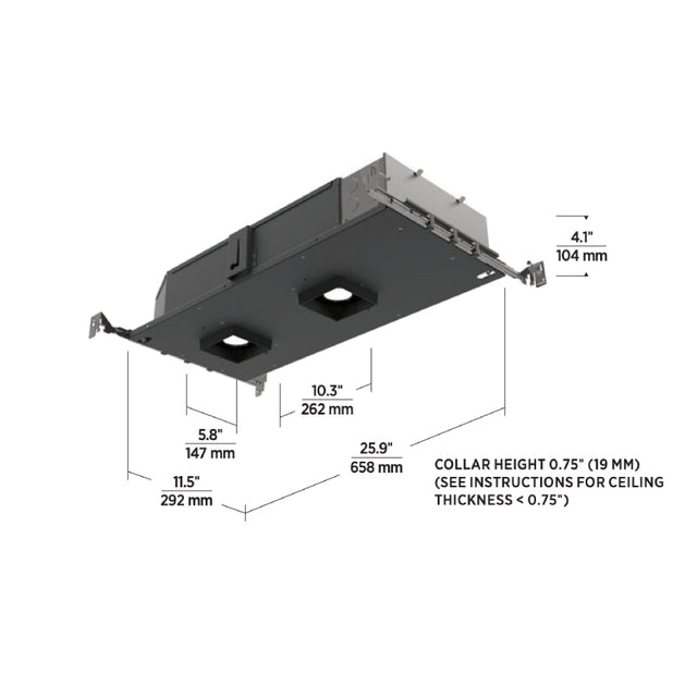 Visual Comfort Architectural E3RF-LO9271DAI Element E3R 3" 24W LED Round Dual Adjustable Flanged IC New Construction Housing - CCT 2700K - Beam Spread: 18°