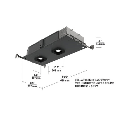 Visual Comfort Architectural E3RF-LO9271DAI Element E3R 3" 24W LED Round Dual Adjustable Flanged IC New Construction Housing - CCT 2700K - Beam Spread: 18°