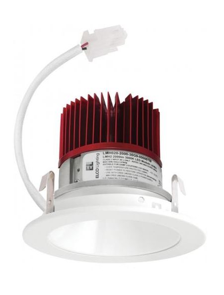 ELCO Lighting E410C1650W2 4" LED Light Engine with Reflector Trim 18W, 5000K, 1600lm, 60 Deg, All White Finish